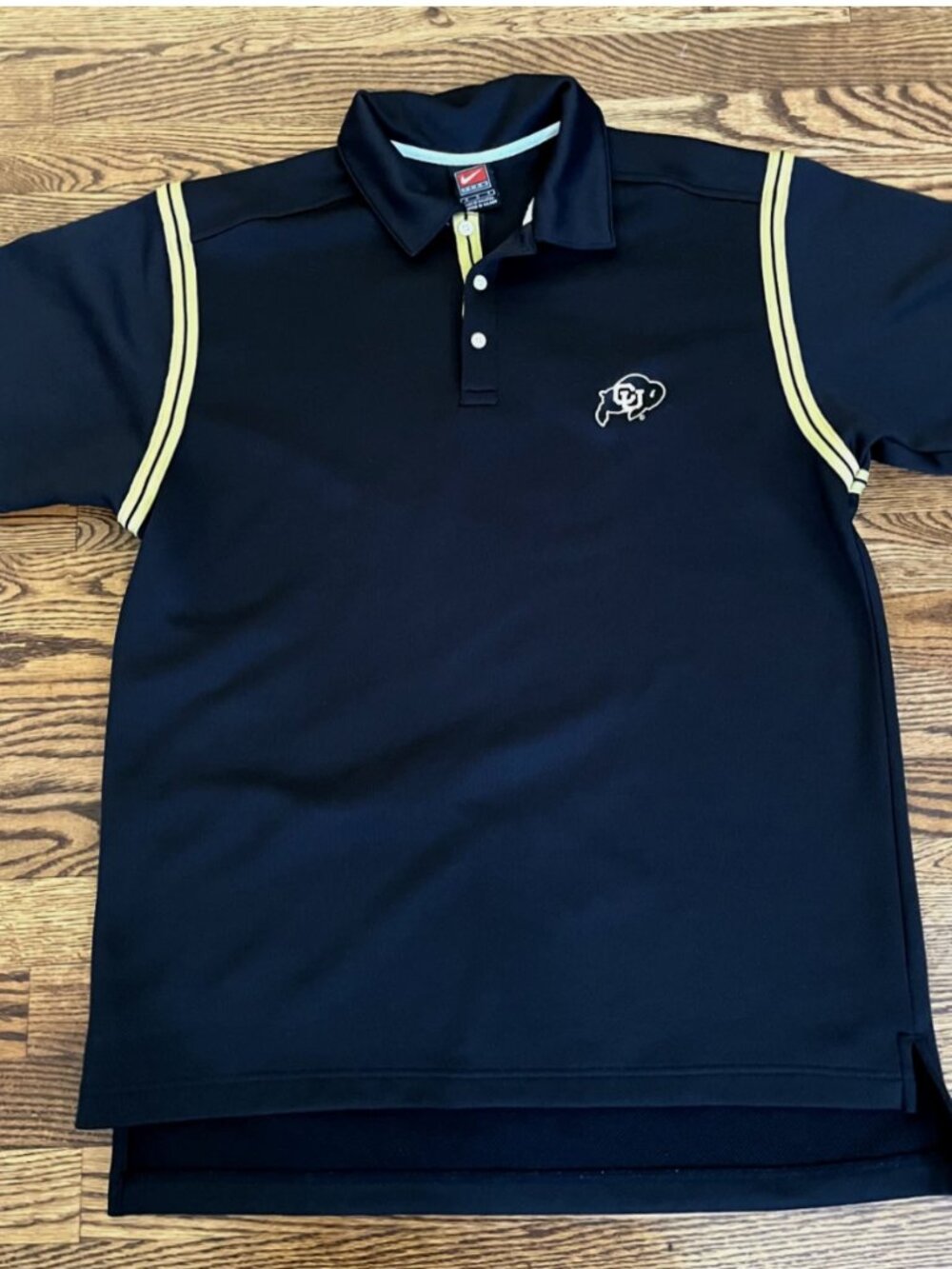 Colorado Buffaloes CU Buffs Nike Team Polo Shirt Black Gold Mens Size Medium